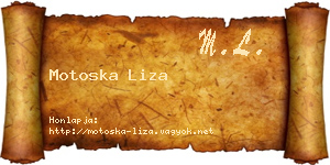 Motoska Liza névjegykártya
